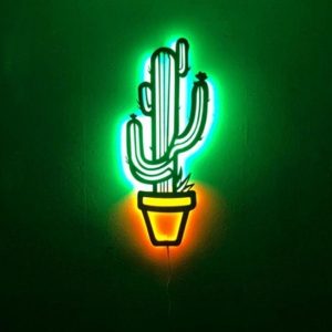 Cactus Led Light Painting , Metal Wall Decoration,Nature cactus Led Light, Wall Decoration, Metal Home Decoration, Metal Sign With Led Art