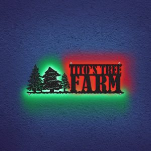 Personalized Xmas Tree Farm Sign Custom Neon Metal Sign, Neon Lights Metal Wall Art - MS