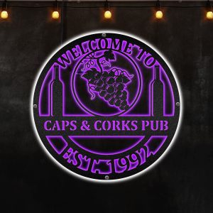Custom Wine Cellar Afcultures Custom Neon Metal Sign, Neon Lights Metal Wall Art - MS