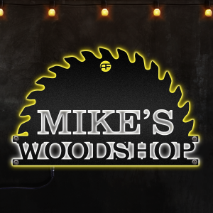 Personalized LED Garage Woodshop Metal Sign, Light up Home Garage Wall Art, Garage Wall Art, Afcultures Custom Neon Metal Sign, Neon Metal Wall Art