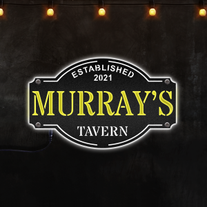 Personalized LED Bar and Grill Metal Sign, light up Wall Decor, Afcultures Custom Neon Metal Sign, Neon Lights Metal Wall Art