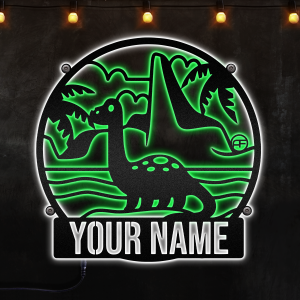 Personalized LED Dinosaur Metal Sign, Light up Kid's Room Wall Art, Afcultures Custom Neon Metal Sign, Neon Lights Metal Wall Art