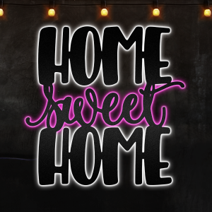 Home Sweet Home Metal Wall Hanging, Afcultures Custom Neon Metal Sign, Neon Lights Metal Wall Art
