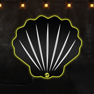 Sea Shell LED Metal Art Sign, Light up Sea Shell Metal Sign, Afcultures Custom Neon Metal Sign, Neon Lights Metal Wall Art, Afcultures Custom Neon Metal Sign, Neon Lights Metal Wall Art