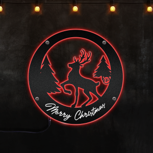 Christmas Metal Wall Art, Christmas Gift for Family, Afcultures Custom Neon Metal Sign, Neon Lights Metal Wall Art