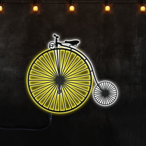 Bicycle Metal Wall Art, Home Office Living Room Decor, Afcultures Custom Neon Metal Sign, Neon Lights Metal Wall Art With Led Lights
