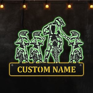 Motocross Riders Dirt Bike Family Ride Together, Afcultures Custom Neon Metal Sign, Neon Lights Metal Wall Art With Led Lights - MS