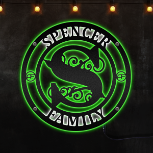 Personalized Family Name Metal Sign, Last Name Sign, Initial, Afcultures Custom Neon Metal Sign, Neon Lights Metal Wall Art With Led Lights - MS