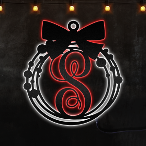Christmas Steel Monogram Art, Christmas Ball, Afcultures Custom Neon Metal Sign, Neon Lights Metal Wall Art With Led Lights - MS