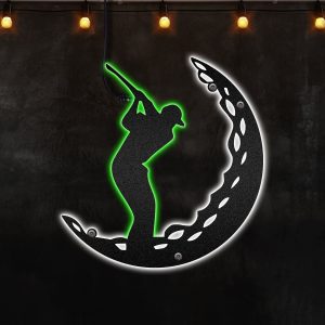 Golf Ball, Afcultures Custom Neon Metal Sign, Neon Lights Metal Wall Art With Led Lights - MS