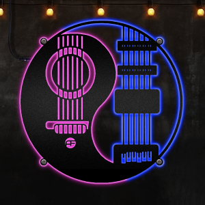 Yin Yang Guitar - Afcultures Neon Led Lights Metal Wall Art Sign LED Light Wall Decor