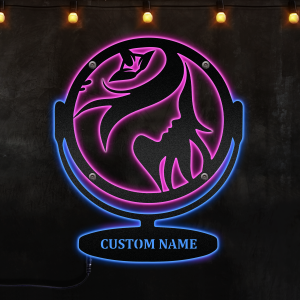 Beauty Salon Hair Mirror Stylist Afcultures Custom Neon Metal Sign, Neon Lights Metal Wall Art