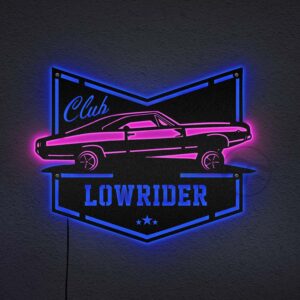 Low Rider Car Custom Neon Metal Sign, Neon Lights Metal Wall Art With Led Lights - MS