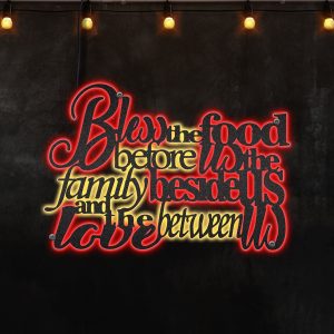 Bless The Food Wall Decor Neon Lights Metal Sign Scripture - MS"