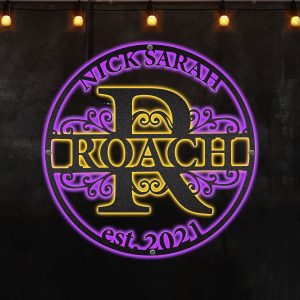 Personalized Name Neon Lights Metal Wall Art For Welcome Gate - MS