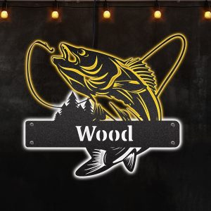 Fish Custom Neon Lights Metal Wall Art Perfect For Room Of Hunters - MS"