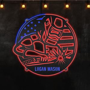 Custom Ironworker welding Afcultures Custom Neon Metal Sign, Neon Lights Metal Wall Art With Led Lights, Personalized Welder Name Sign Decoration For Room, Welding Outdoor Home Decor - MS"