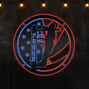 Proud Of A Lineman Custom Neon Lights Metal Wall Art