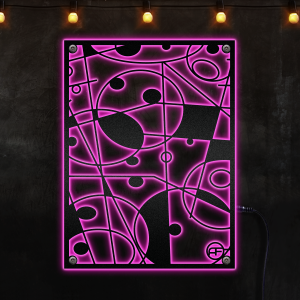Abstract Wall Hangings,Geometric Triangles Metal Art, Afcultures Neon Lights Metal Wall Art - MS