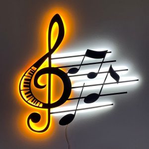 Wall Sign 3D, Sol Key Music Notes wall decor, Led Neon light wall decor, Led sign for wall, music gifts