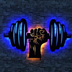 Dumbell Led Sign, Dumbell Sign, GYM Neon Sign, Dumbell Wall Decor, Dumbell Wood Sign Led, GYM Decor, Dumbell Decor, Home Decor, Wall Hanging