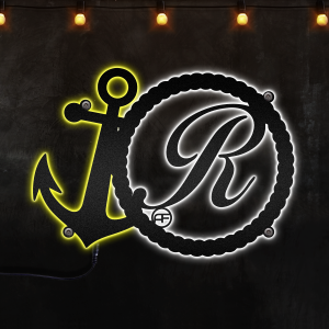 Anchor Single Letter - Custom, Afcultures Custom Neon Metal Sign, Neon Lights Metal Wall Art With Led Lights -