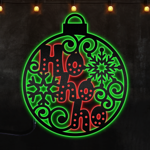 HoHoHo Christmas Bubble For Decoration Custom Neon Metal Sign, Neon Lights Metal Wall Art - MS