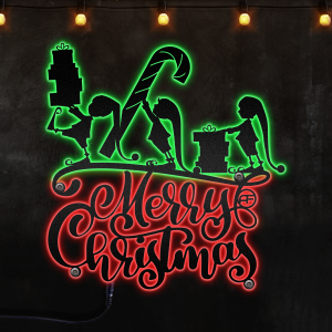 Elf And Christmas Gifts For You Custom Neon Metal Sign, Neon Lights Metal Wall Art - MS