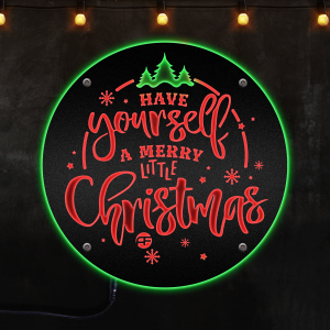 Have Yourself A Merry Little Christmas Custom Neon Metal Sign, Neon Lights Metal Wall Art - MS