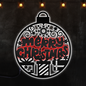 Merry Christmas Bubble Gifts For Decoration Custom Neon Metal Sign, Neon Lights Metal Wall Art - MS