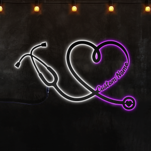 Personalized Doctor Sign, Custom Doctor Metal Sign, Doctor's Office Deco, Afcultures Custom Neon Metal Sign, Neon Lights Metal Wall Art With Led Lights - MS