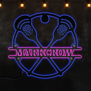 Custom Lacrosse Sticks Afcultures Custom Neon Metal Sign, Neon Lights Metal Wall Art, Personalized Lacrosse Player Name Sign Decoration In Living Room, Lacrosse Home Decor - MS