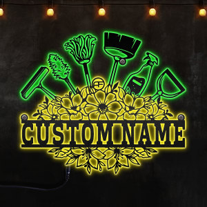 Custom Cleaning Tool Custom Neon Metal Sign, Neon Lights Metal Wall Art - MS
