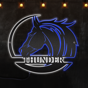 Horse Portrait Customized Neon Lights Metal Wall Art - MS