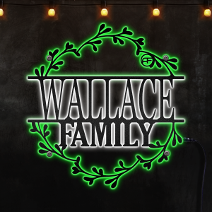 Personalized Metal Monogram Sign, Family Monogram Sign, Afcultures Custom Neon Metal Sign, Neon Lights Metal Wall Art With Led Lights - MS