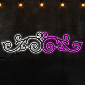 Metal Scroll, Farmhouse Wall Decor, Rustic, Afcultures Custom Neon Metal Sign, Neon Lights Metal Wall Art With Led Lights -