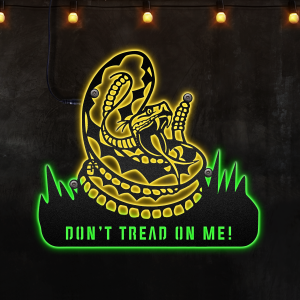 Don't Tread On Me Afcultures Custom Neon Metal Sign, Neon Lights Metal Wall Art, Metal Sign Decor, Metal Art Work, Living Room Decor