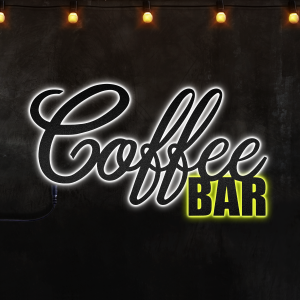 Coffee Bar Metal Art Sign, Light up Coffee Metal Sig, Multi Colors Coffee Bar Sign, Afcultures Custom Neon Metal Sign, Neon Metal Wall Art